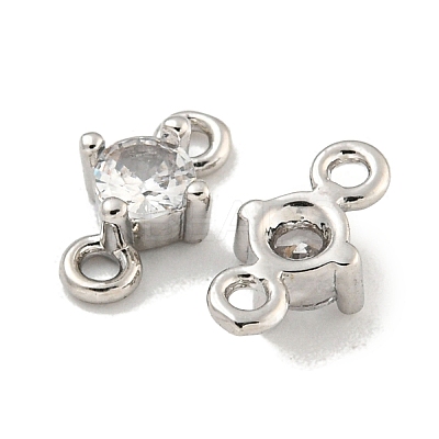 Rack Plating Brass Pave Clear Cubic Zirconia Links KKB-L215-047B-P-1