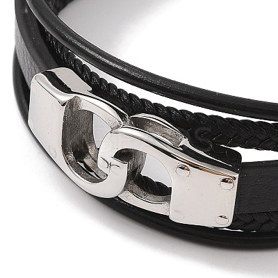 Braided Microfiber Leather Multi-strand Bracelets BJEW-B096-05C-1