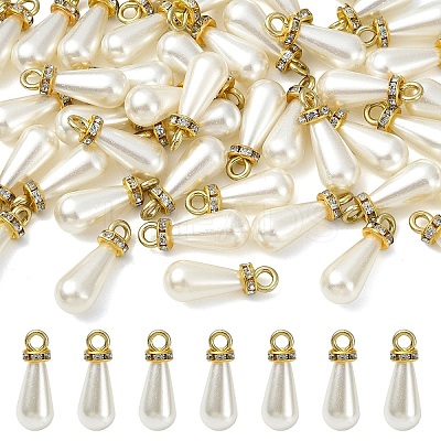 50Pcs High Luster ABS Plastic Imitation Pearl Pendants FIND-YW0009-07-1