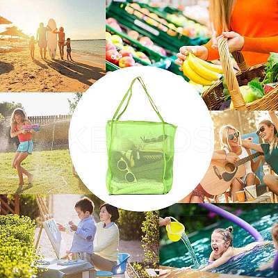 2Pcs 2 Colors Polyester Mesh Beach Bag ABAG-SZ0001-18B-1