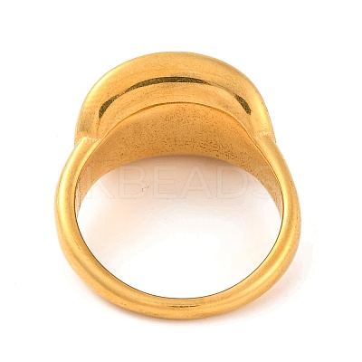 Ion Plating(IP) 304 Stainless Steel Oval Finger Rings for Women RJEW-S414-54B-G-1