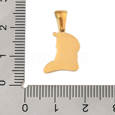 Christmas Theme 304 Stainless Steel Pendants STAS-R007-01F-G-1