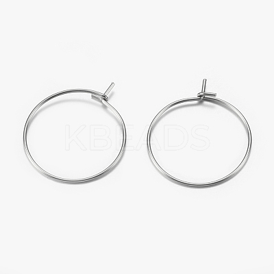 316 Surgical Stainless Steel Hoop Earrings Findings X-STAS-F149-32P-E-1