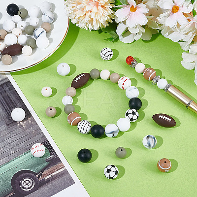 68Pcs 14 Styles Food Grade Eco-Friendly Silicone Beads SIL-GA0001-24B-1