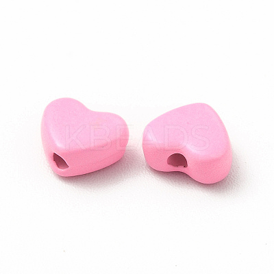 Heart Spray Painted Alloy Beads FIND-G053-01B-1