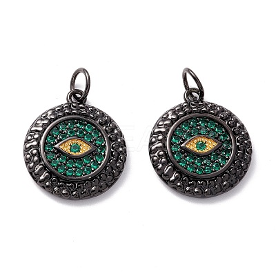 Brass Micro Pave Green Cubic Zirconia Pendants ZIRC-Z019-24B-NR-1