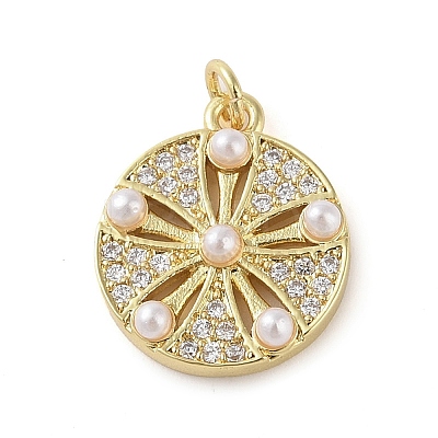 Brass Micro Pave Clear Cubic Zirconia Pendants KK-Q813-06B-G-1