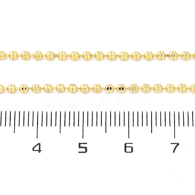Brass Rondelle Link Chain Necklaces for Women NJEW-K282-04G-1