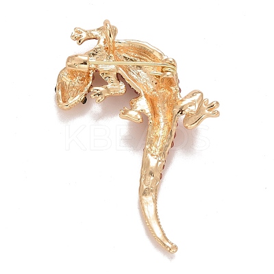 Rhinestone Lizard Badge JEWB-E013-03G-02-1
