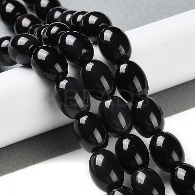 Natural Black Onyx Agate Beads Strands G-NH0019-C05-12-1
