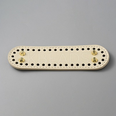 Oval PU Leather Knitting Crochet Bags Nail Bottom Shaper Pad DIY-WH0349-98A-1