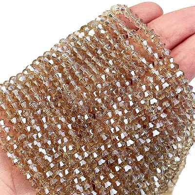 Transparent Electroplate Glass Beads Strands EGLA-A039-T3mm-UA08-1