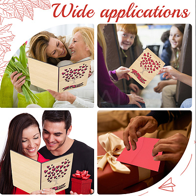 Valentine's Day Wooden Greeting Cards DIY-CP0011-91C-1