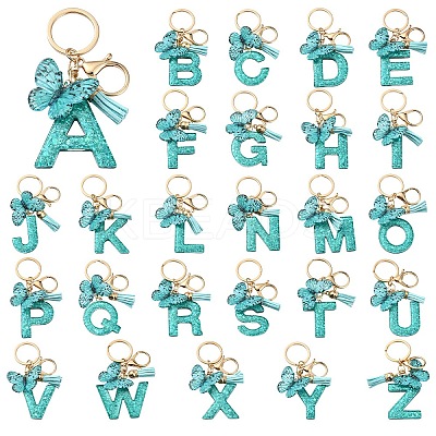 Resin & Acrylic & Faux Suede Tassel Keychain X1-KEYC-YW00119-01-1