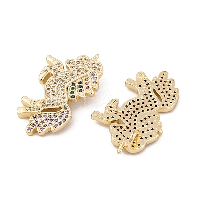 Brass Micro Pave Cubic Zirconia Pendants KK-E108-24G-1