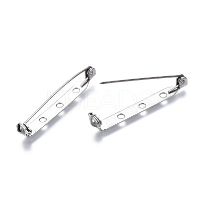Tarnish Resistant 201 Stainless Steel Brooch Pin Back Safety Catch Bar Pins STAS-S117-022E-1
