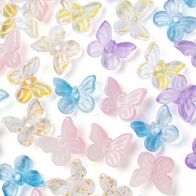 50Pcs 5 Colors Transparent Spray Painted Glass Charms GLAA-FS0001-05-1