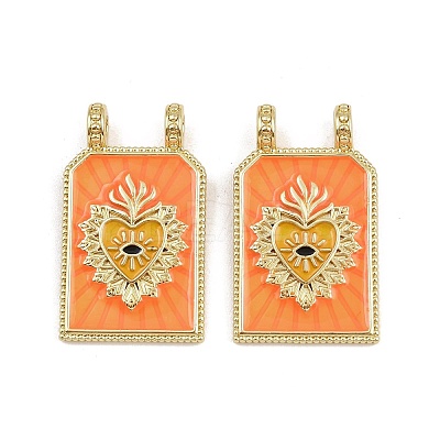 Brass Enamel Pendants KK-B157-28B-G-1