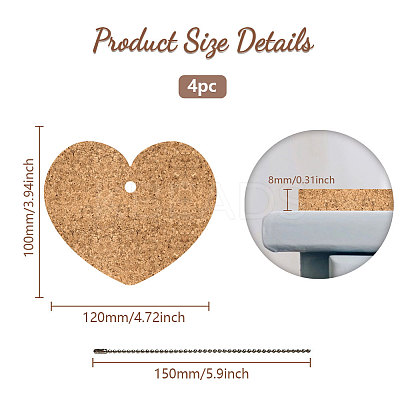4Pcs Cork Pendant Decoration KEYC-PB0001-02H-1