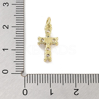 Rack Plating Brass Clear Cubic Zirconia Pendants X-KK-M293-13G-1