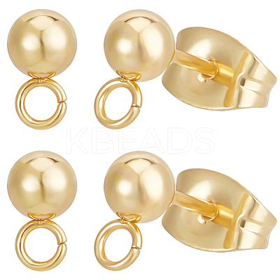 100Pcs 304 Stainless Steel Ball Post Stud Earring Findings STAS-BBC0004-73-1