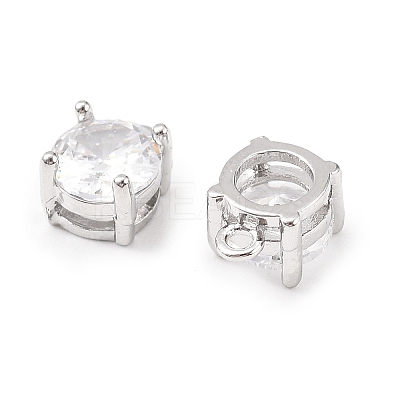 Brass Micro Pave Cubic Zirconia Pendants KK-D382-04P-03-1