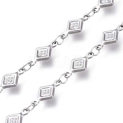 Tarnish Resistant 304 Stainless Steel Rhombus Link Chains CHS-P011-04P-1