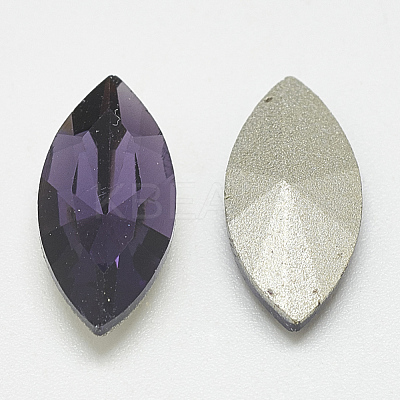 Pointed Back Glass Rhinestone Cabochons RGLA-T083-9x18mm-16-1