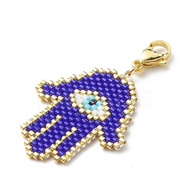 Braided Japanese Seed Beaded Pendant Decoration HJEW-MZ00001-1