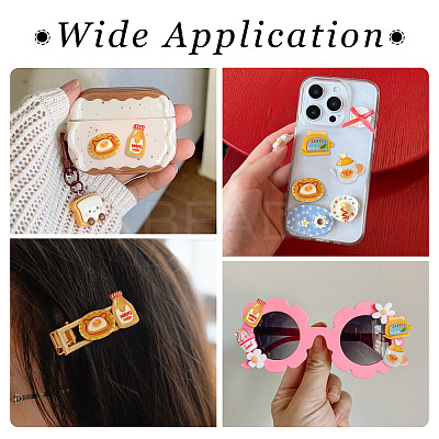 50Pcs 10 Styles Afternoon Tea Theme Opaque Resin Cabochonss RESI-TA0004-92-1