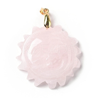 Natural Rose Quartz Pendants G-E043-01B-06G-1