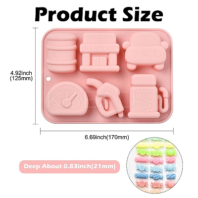 2Pcs Gas Station Themed Silicone Fondant Molds ST-CJ0043-023-1