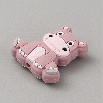 Rhinoceros Food Grade Eco-Friendly Silicone Beads LS-SIL-WH0019-24B-1