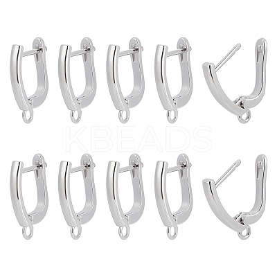 Brass Hoop Earring Findings with Latch Back Closure ZIRC-F052-29P-1