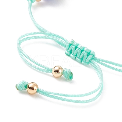 Resin Evil Eye Braided Bead Bracelet BJEW-JB08412-1