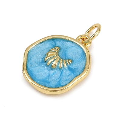 Brass Enamel Pendants KK-D424-24B-G-1