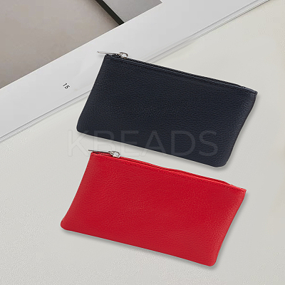 2Pcs 2 Colors PU Leather Zipper Pouches ABAG-LP0001-83B-1
