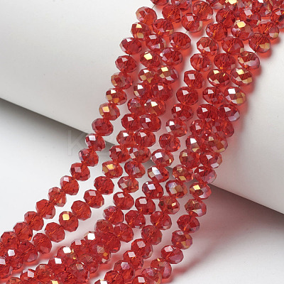 Electroplate Transparent Glass Beads Strands EGLA-A034-T6mm-H11-1