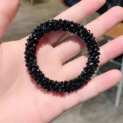 Sparkle Glass Beads Hair Ties PW-WG89862-10-1