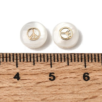 Natural Freshwater Shell Flat Round Beads SHEL-C009-01D-1