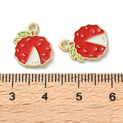 Fruit Alloy Enamel Charms PALLOY-S058-01LG-16-1