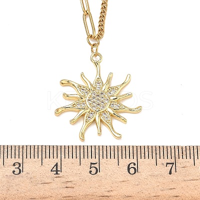 304 Stainless Steel Micro Pave Clear Cubic Zirconia Pendant Necklaces for Women LS-NJEW-Z103-01G-08-1
