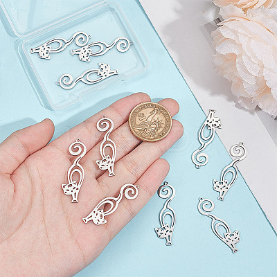 10Pcs 201 Stainless Steel Pendants STAS-UN0060-25-1