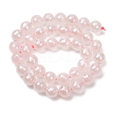 Electroplated Natural Rose Quartz Beads Strands G-B191-A04-10mm-1