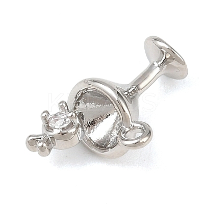 Brass Micro Pave Clear Cubic Zirconia Charms KK-G545-16P-1