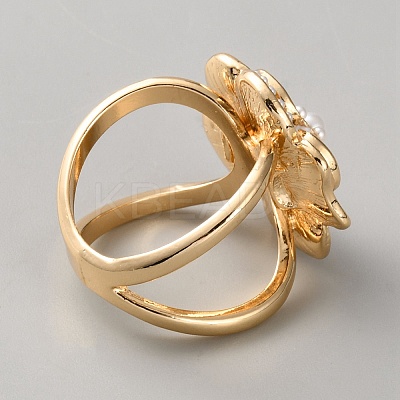 Flower Zinc Alloy Scarf Ring Clip AJEW-WH0348-834C-1