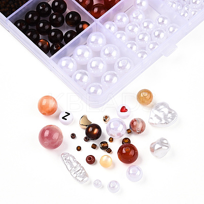 DIY 28 Style Resin & Acrylic & ABS Beads Jewelry Making Finding Kit DIY-NB0012-03C-1