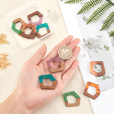 DIY Walnut Wooden Dangle Earring Making Kits DIY-OC0006-67-1