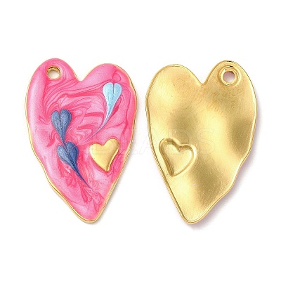 304 Stainless Steel Enamel Pendants STAS-K256-03G-03-1