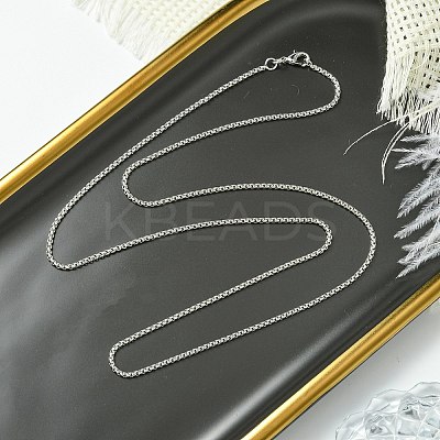 1.8mm Rack Plating Brass Box Chain Necklaces for Women Men MAK-L044-60P-2-1